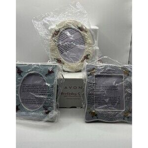Avon 2007 President’s Club Birthday Gift - 3pc Porcelain Frame Set - NOS